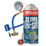 ClimaSet köldmedium R134a / R12 235g, slang, LP / HP-adapter
