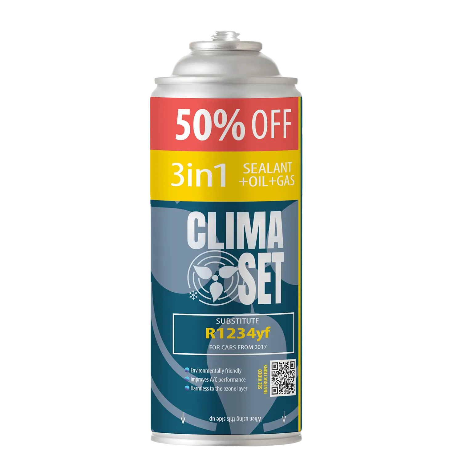 ClimaSet 3v1 XL (chladivo R1234yf, olej, tmel) pro plnění klimatizačních systémů v automobilech od roku 2017. - Obrázek 1